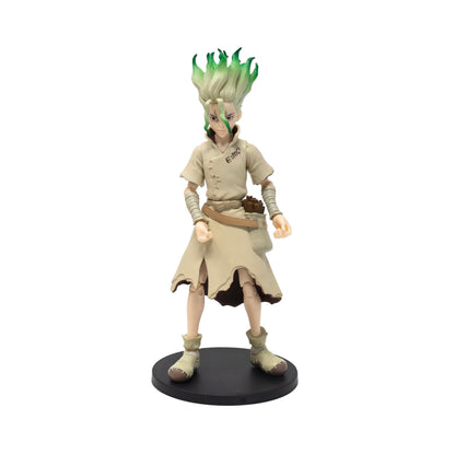 Boss Fight Studio Dr. Stone Senku Action Figure – Highly Articulate Collectible Figurine with Accessories Including Alternate Heads and Hands, Ramen, Sextant, Axe, Bottles, and Flasks – 4” Scale Senku Ishigami