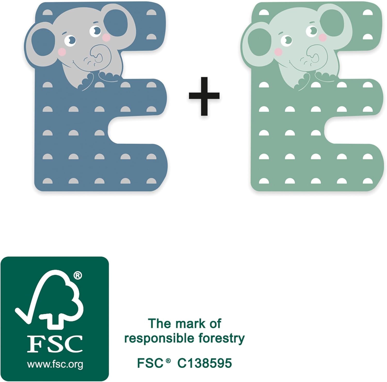 small foot Set cameretta E, Lettera in Legno Certificato FSC 100%, per la Collezione, 12512