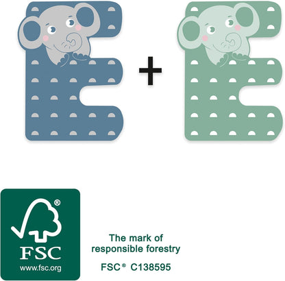 small foot Set cameretta E, Lettera in Legno Certificato FSC 100%, per la Collezione, 12512