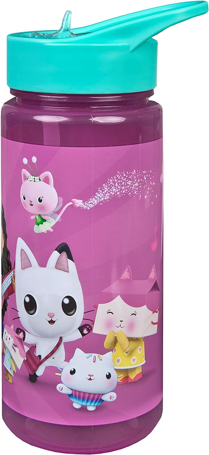 Scooli - Set di stoviglie per Bambini Gabby's Dollhouse - Set Composto da Cestino per Il Pranzo e biberon - Ideale per la Scuola o l'asilo - per Bambini dai 4 Anni - in plastica - Senza BPA