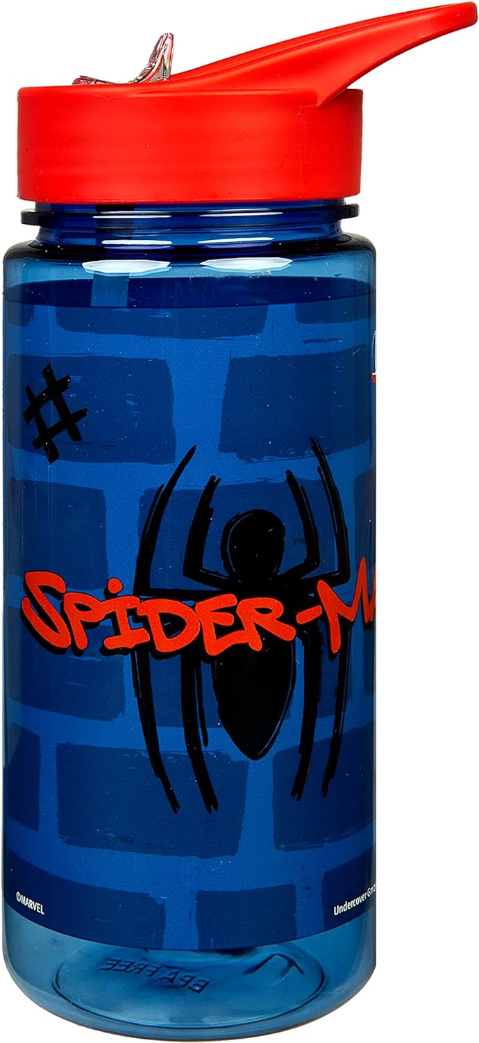 Scooli - Set di stoviglie per Bambini Spider Man - Set Composto da Cestino per Il Pranzo e biberon - Ideale per la Scuola o l'asilo - per Bambini dai 4 Anni - in plastica - Senza BPA