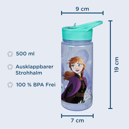Scooli - Set di stoviglie per Bambini Disney Frozen - Set Composto da Cestino per Il Pranzo e biberon - Ideale per la Scuola o l'asilo - per Bambini a Partire da 4 Anni - in plastica - BPA Free