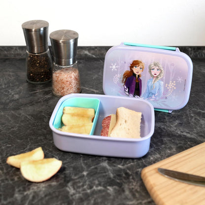 Scooli - Set di stoviglie per Bambini Disney Frozen - Set Composto da Cestino per Il Pranzo e biberon - Ideale per la Scuola o l'asilo - per Bambini a Partire da 4 Anni - in plastica - BPA Free