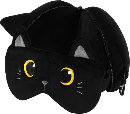 Itotal - Pillow With Sleep Mask - Black Cat (Xl2527)