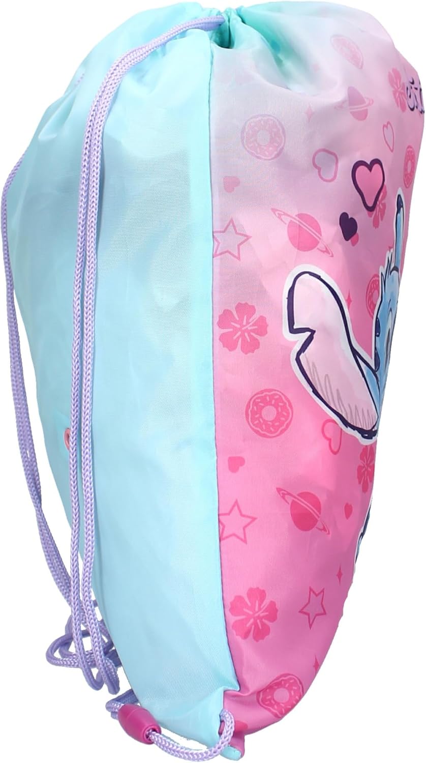 Vadobag Disney Lilo and Stitch – Gym Bag Backpack Gym Bag – Stitch and Angel – Size 44 x 36 cm – Multi-Coloured, multi-coloured, 44 x 36 cm