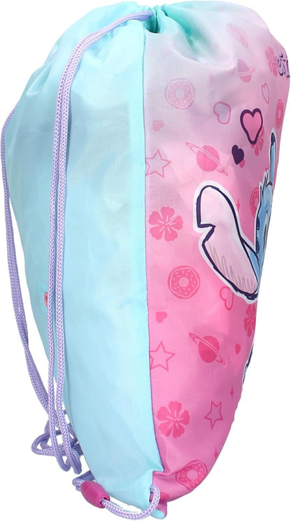 Vadobag Disney Lilo and Stitch – Gym Bag Backpack Gym Bag – Stitch and Angel – Size 44 x 36 cm – Multi-Coloured, multi-coloured, 44 x 36 cm