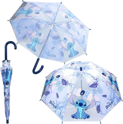 Disney children's umbrella transparent stitchrainy days, Blue, 70,0 cm