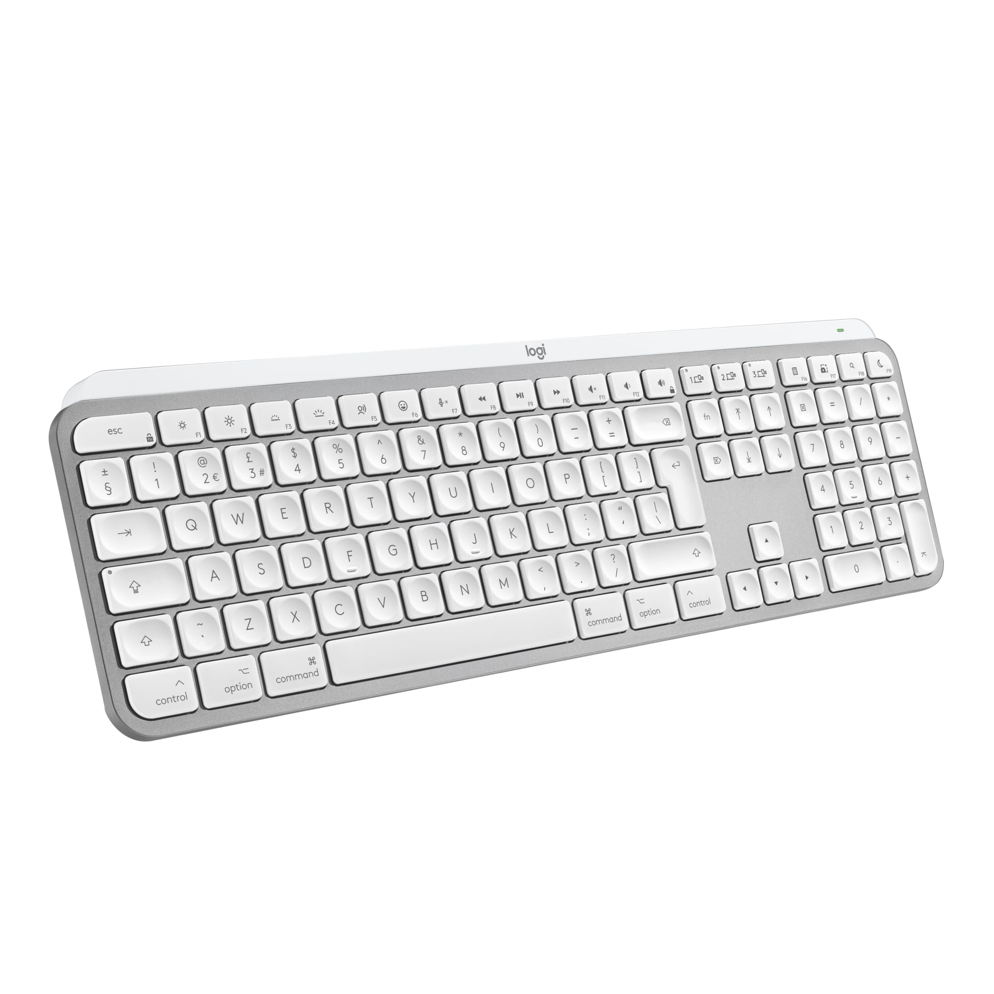 Logitech Master Series Mx Keys S For Mac - Keyboard - Full Size - Backlit - Wireless - Bluetooth Le - Qwerty - Uk - Pale