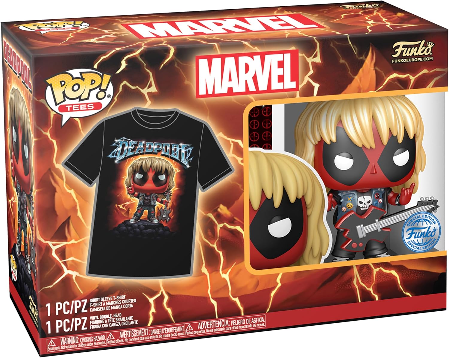 POP & Tee: Deadpool- Heavy Metal - Small - Collectable Vinyl Figure - Official Merchandise - Toys for Kids & Adults - Movie Fans - Model Figure for Collectors