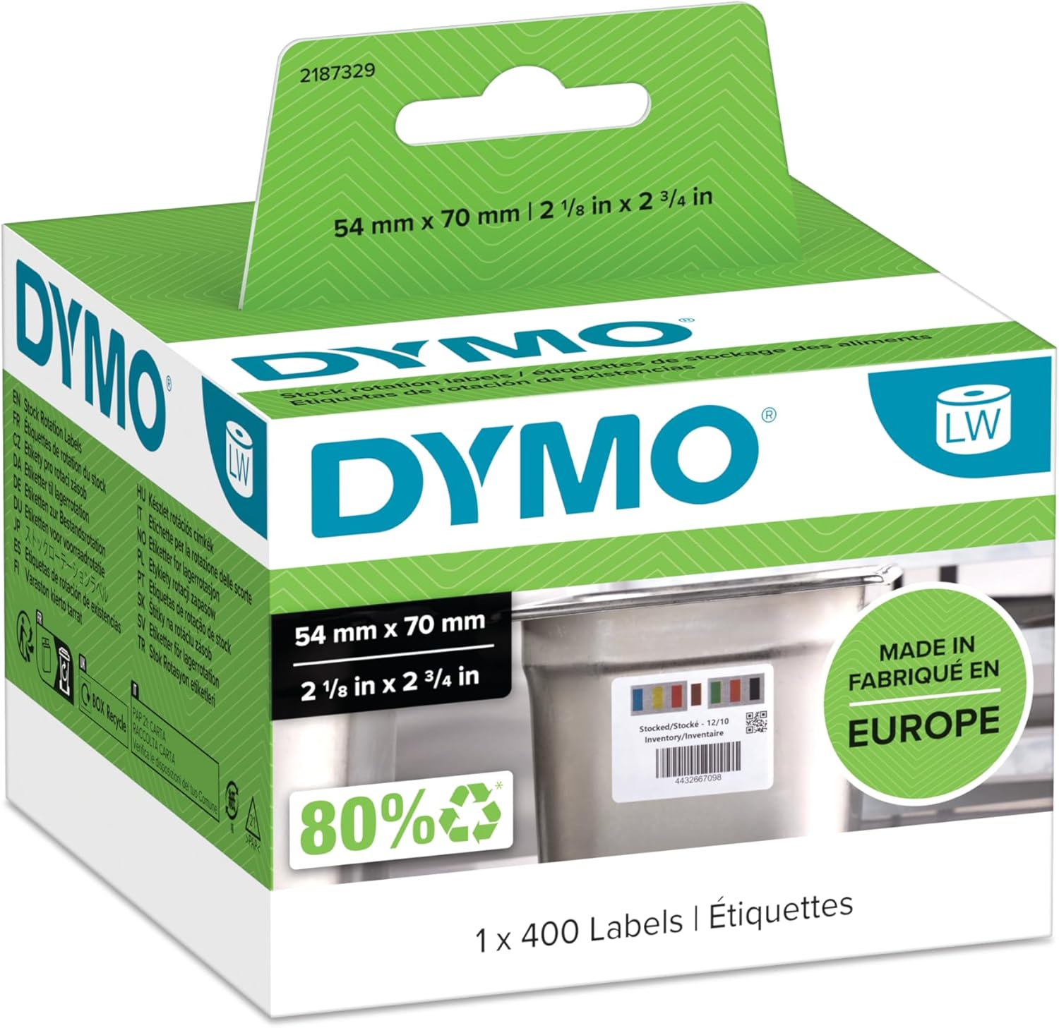 DYMO Labels for LabelWriter 54 x 70 mm, 400 labels