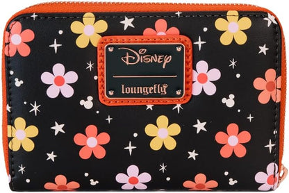 Loungefly Disney Mickey and Minnie Floral Ghost Glow Zip Around Wallet, Multicolor, Zip Around Wallet
