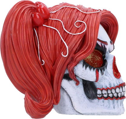 Nemesis Now Drop Dead Gorgeous Clown-Puppenschädel mit Glitzeraugen, 19 cm, aus feinstem Kunstharz, fachmännisch handbemalt