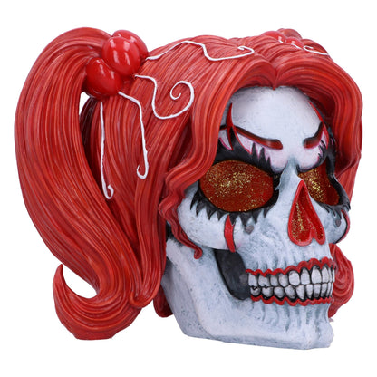 Nemesis Now Drop Dead Gorgeous Clown-Puppenschädel mit Glitzeraugen, 19 cm, aus feinstem Kunstharz, fachmännisch handbemalt