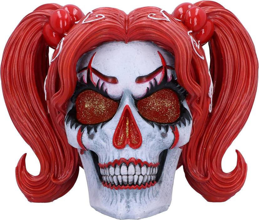 Nemesis Now Drop Dead Gorgeous Clown-Puppenschädel mit Glitzeraugen, 19 cm, aus feinstem Kunstharz, fachmännisch handbemalt