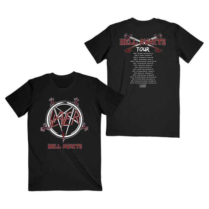 Slayer Men's Hell Awaits Tour (Back Print) Slim Fit T-Shirt Black