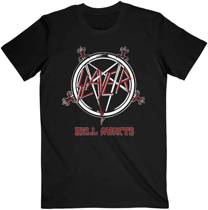 Slayer Men's Hell Awaits Tour (Back Print) Slim Fit T-Shirt Black