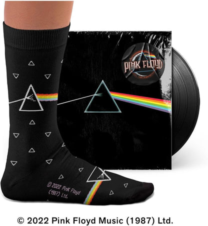 Pink Floyd The Dark Side of The Moon Socks, 50th Anniversary - Perfect Present for music lovers and fans, Cotton Socks, 2 Sizes, 4-7 and 7½-11½