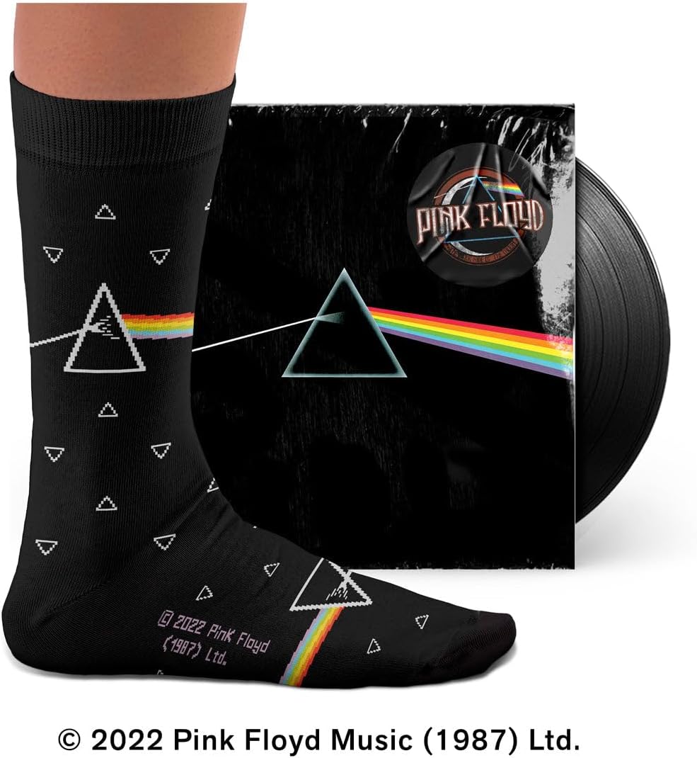 Pink Floyd The Dark Side of The Moon Socks, 50th Anniversary - Perfect Present for music lovers and fans, Cotton Socks, 2 Sizes, 4-7 and 7½-11½