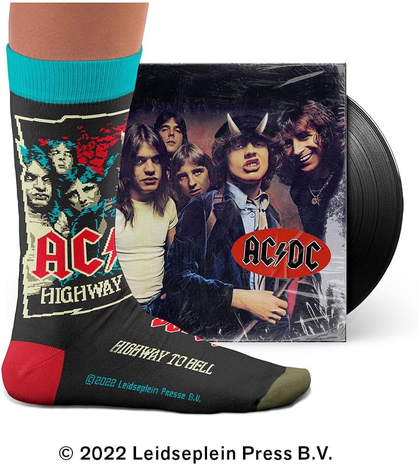 ACDC, Highway to Hell Socks - Perfect Present for rock lovers and fans, Cotton Socks, Only 2 Sizes, 4-7 and 7½-11½
