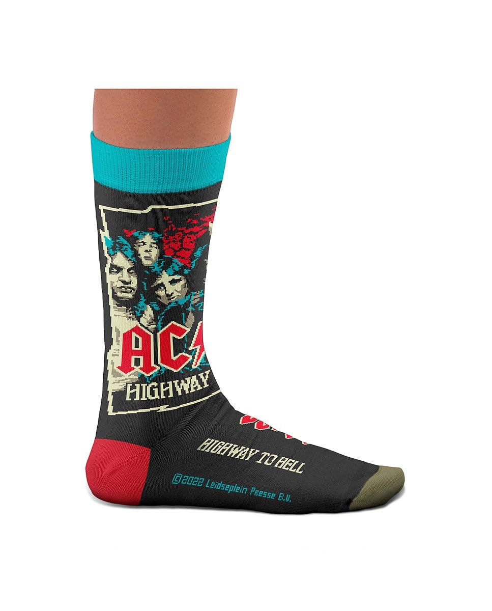 ACDC, Highway to Hell Socks - Perfect Present for rock lovers and fans, Cotton Socks, Only 2 Sizes, 4-7 and 7½-11½