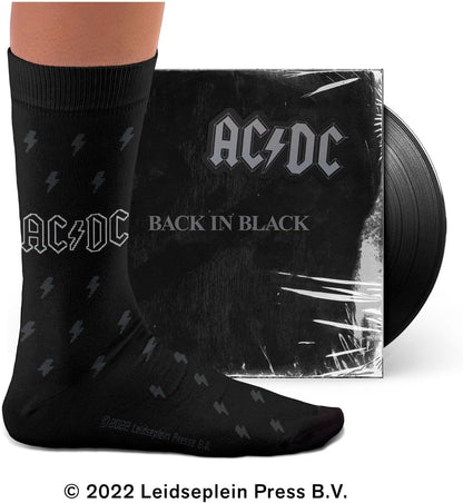 ACDC, Back in Black Socks - Perfect Present for rock lovers and fans, Cotton Socks, Only 2 Sizes, 4-7 and 7½-11½