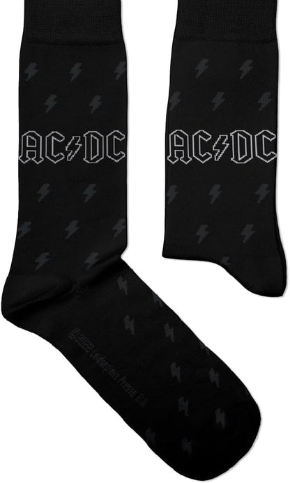 ACDC, Back in Black Socks - Perfect Present for rock lovers and fans, Cotton Socks, Only 2 Sizes, 4-7 and 7½-11½