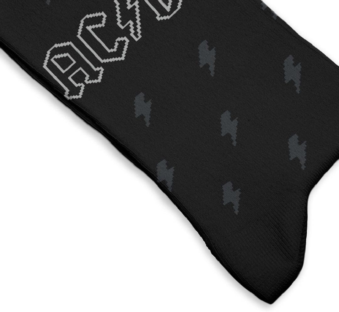 ACDC, Back in Black Socks - Perfect Present for rock lovers and fans, Cotton Socks, Only 2 Sizes, 4-7 and 7½-11½