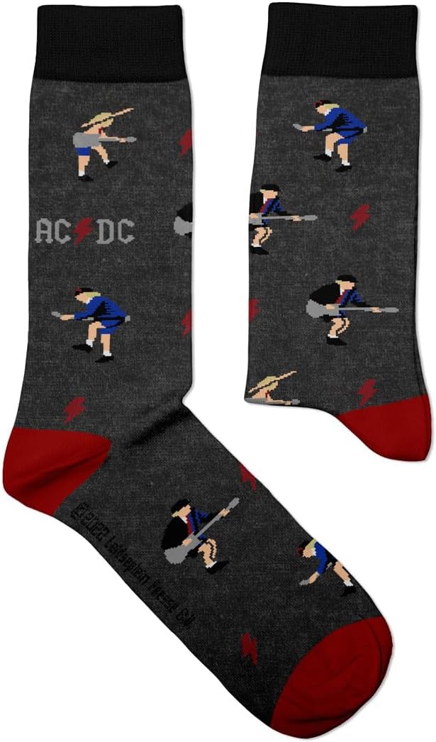 ACDC, Angus Young Socks - Perfect Present for rock lovers and fans, Cotton Socks, Only 2 Sizes, 4-7 and 7½-11½