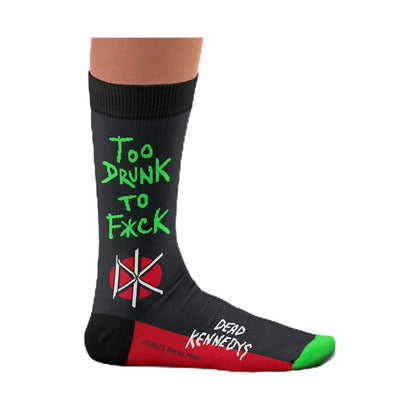 Dead Kennedys, Too Drunk Socks - Perfect Present for rock fans, Cotton Socks, Only 2 Sizes, 4-7 and 7½-11½