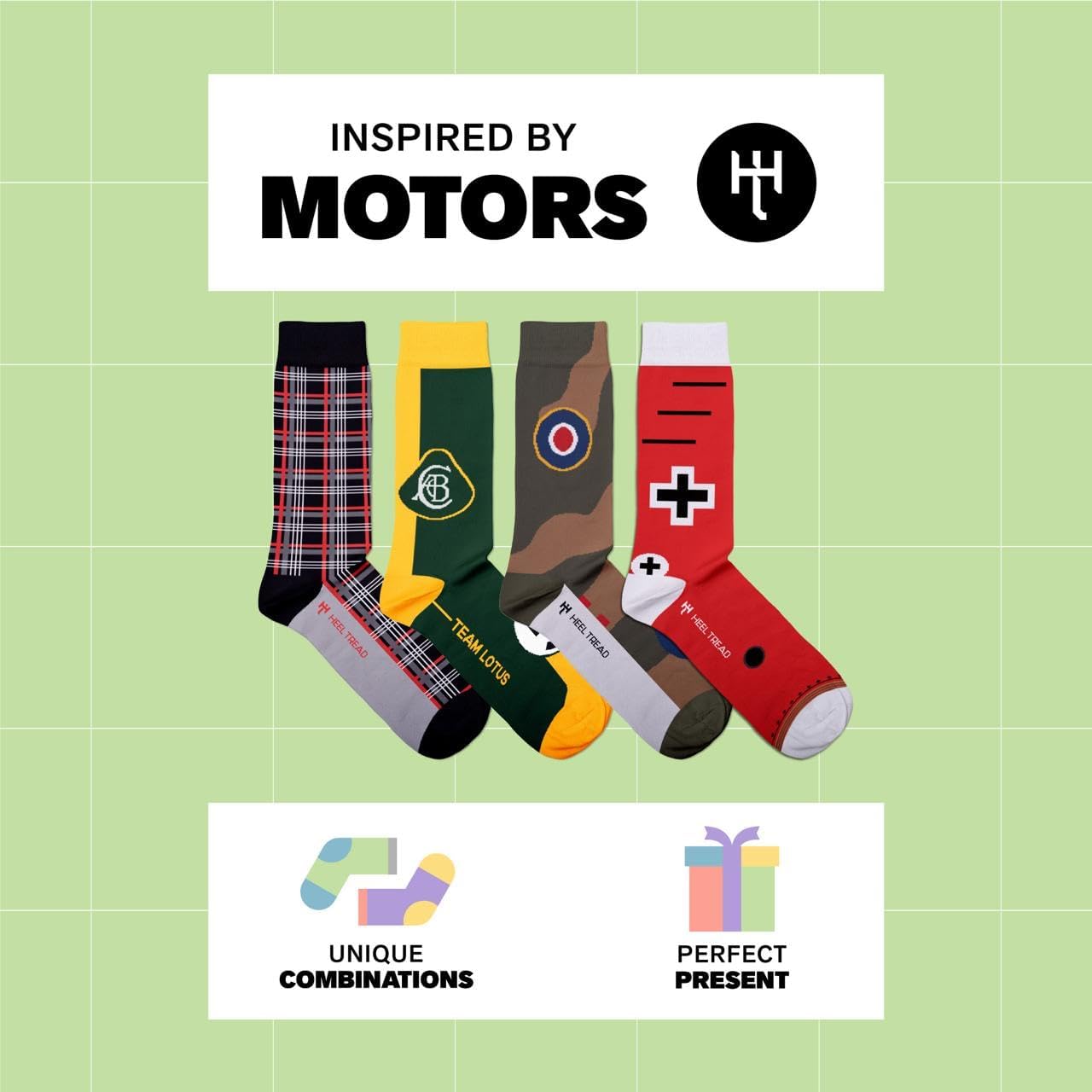 Heel Tread RAF's Supermarine Spitfire Socks, World War II, Aeroplane Gifts - Cotton Socks, Only 2 sizes, 4-7 and 7½-11½