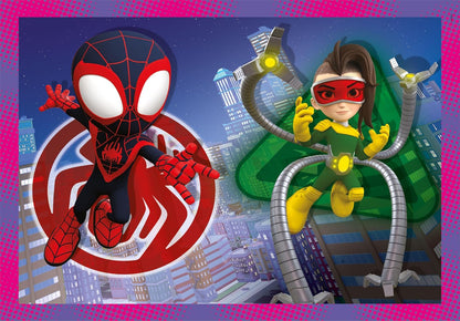 Clementoni - 21528 - Supercolor Puzzel 4In1 - Marvel Spidey And His Amazing Friends - Kinderpuzzels, 3 Jaar, Gemaakt in Italië