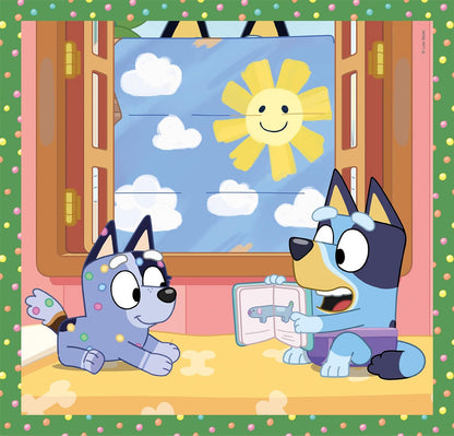 Clementoni Bluey Puzzle 3 x 48 Teile - Puzzle 32 x 22 cm für Kinder ab 5 Jahre - buntes Kinderpuzzle mit besonderer Leuchtkraft & Farbintensität 25308
