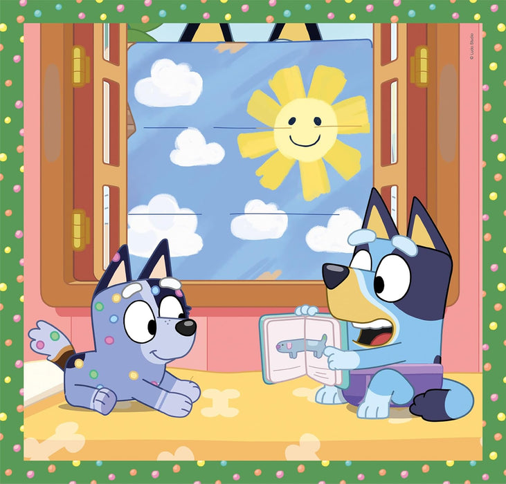 Clementoni Bluey Puzzle 3 x 48 Teile - Puzzle 32 x 22 cm für Kinder ab 5 Jahre - buntes Kinderpuzzle mit besonderer Leuchtkraft & Farbintensität 25308