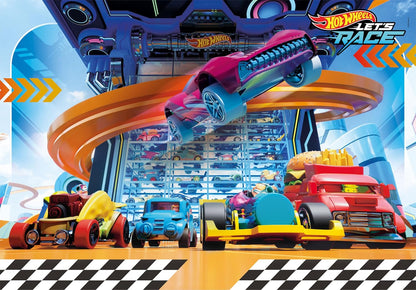 Clementoni Supercolor Hotwheels Puzzle 104 Teile - Auto Puzzle für Kinder ab 6 Jahren - Geschicklichkeitsspiel für Kinder - Hergestellt in Italien 25777