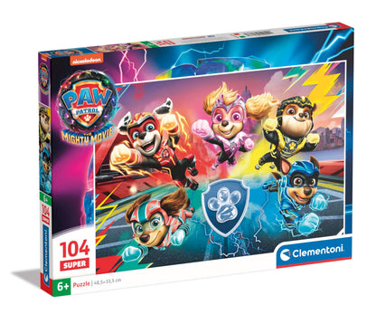 Clementoni 27236 Supercolor Paw Patrol The Mighty Movie – 104 Teile Kinder 6 Jahre, Cartoon-Puzzle – Made in Italy
