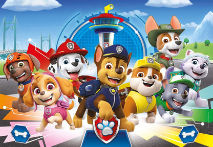 Clementoni 29105 Supercolor Paw Patrol – Puzzle 180 Teile ab 7 Jahren, buntes Kinderpuzzle mit besonderer Leuchtkraft & Farbintensität, Geschicklichkeitsspiel für Kinder