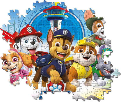 Clementoni 29105 Supercolor Paw Patrol – Puzzle 180 Teile ab 7 Jahren, buntes Kinderpuzzle mit besonderer Leuchtkraft & Farbintensität, Geschicklichkeitsspiel für Kinder
