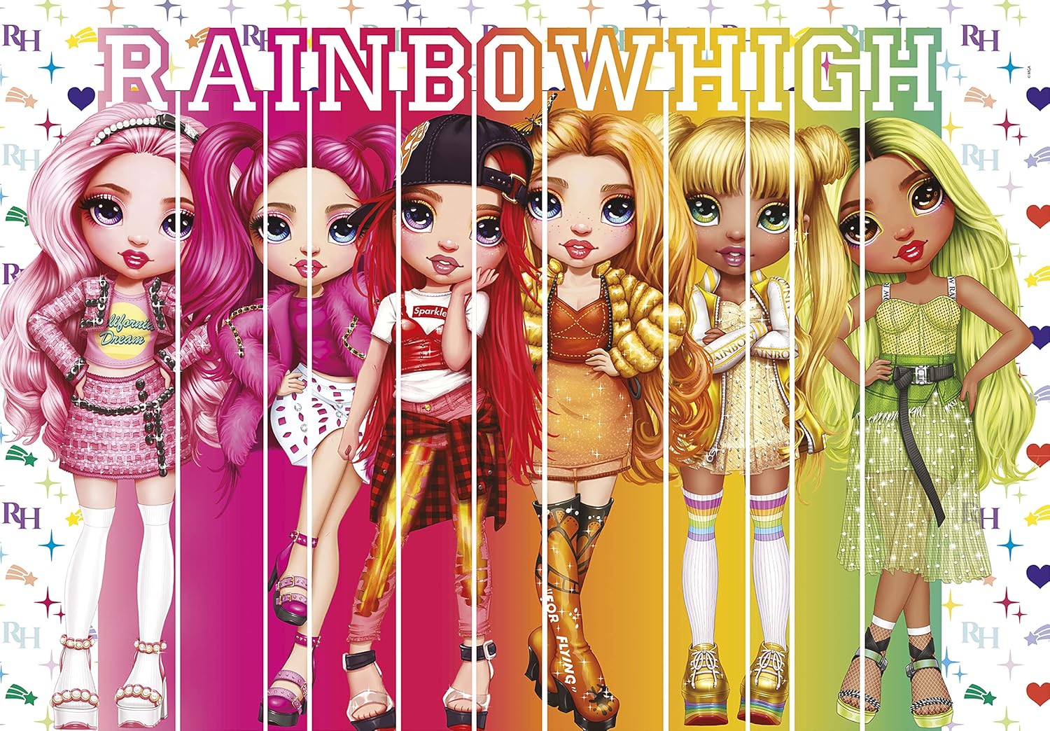 Clementoni - Puzzel Rainbow High 180 stukjes Supercolor High-180 stukjes Made in Italy, 7 jaar, cartoons, meisjes, meerkleurig, medium, 29775