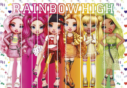 Clementoni - Puzzel Rainbow High 180 stukjes Supercolor High-180 stukjes Made in Italy, 7 jaar, cartoons, meisjes, meerkleurig, medium, 29775