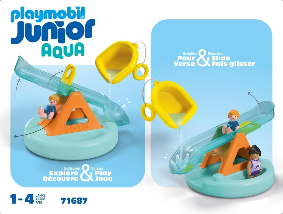 PLAYMOBIL Junior Aqua 71687 Isla de Baño con Tobogán, ncluye Muelle y escondite para Animales, Juguete sostenible Hecho de plásticos a Base de Plantas, Juguetes para niños y niñas a Partir de 1 año