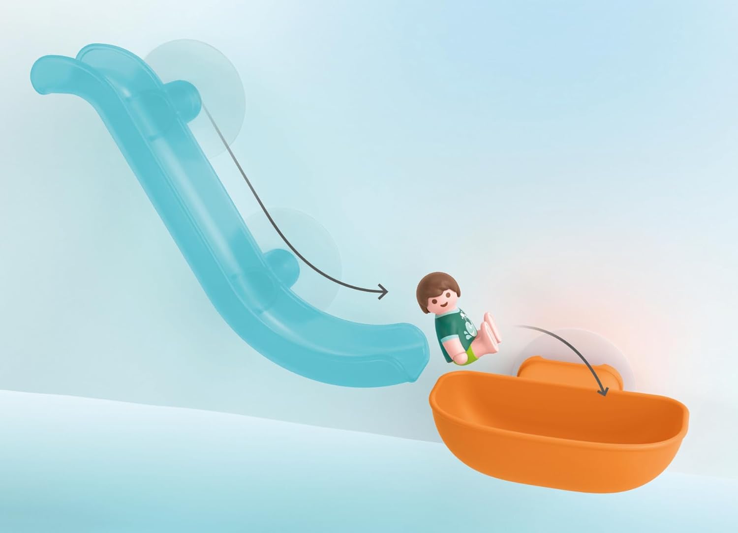 Playmobil 71689 JUNIOR AQUA: Water Slide with Sea Animals, including Baby Shark, Fish and Baby Octopus, sustainable toy made from plant-based plastics, play sets suitable for children ages 1+