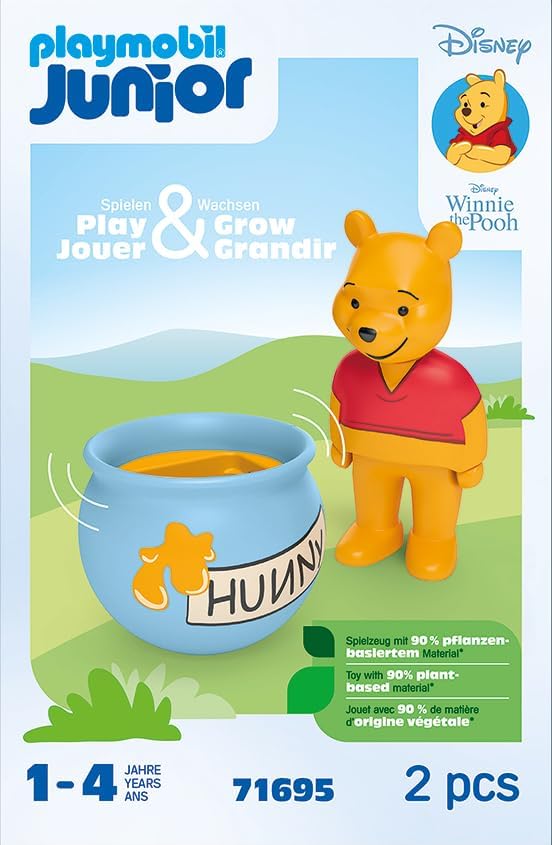 PLAYMOBIL JUNIOR | Disney | Winnie Puuhs Stehauf-Honigtopf | nachhaltiges Spielzeug aus biobasierten Kunststoffen | für Kinder ab 1 Jahr | 71695