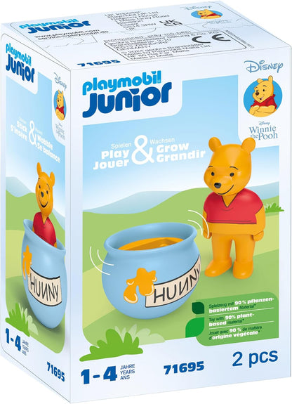 PLAYMOBIL JUNIOR | Disney | Winnie Puuhs Stehauf-Honigtopf | nachhaltiges Spielzeug aus biobasierten Kunststoffen | für Kinder ab 1 Jahr | 71695