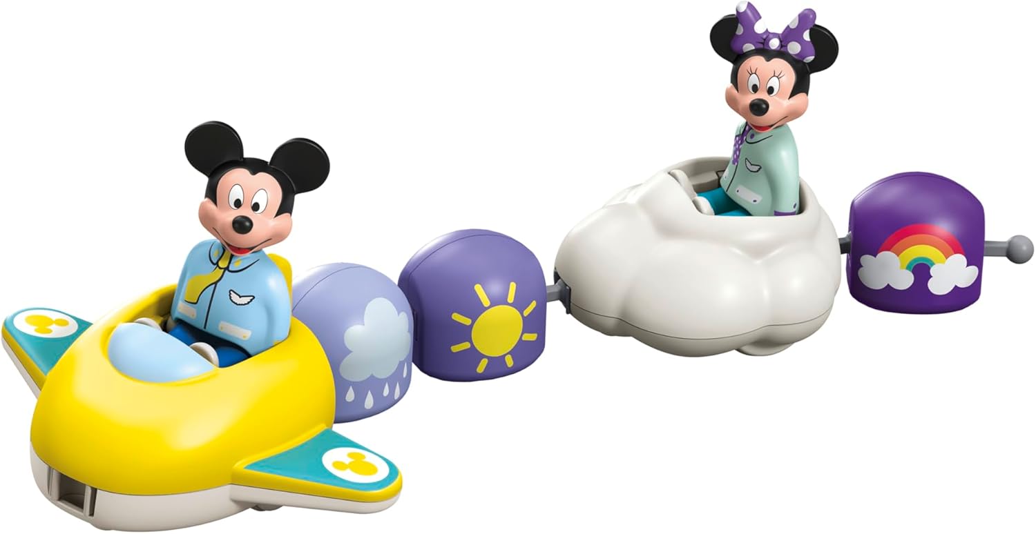 PLAYMOBIL JUNIOR | Disney | Micky Maus & Minnie Maus | Wolkenflug | nachhaltiges Spielzeug für Kinder ab 1 Jahr | 71697 Micky Maus' & Minnie Maus' Wolkenflug