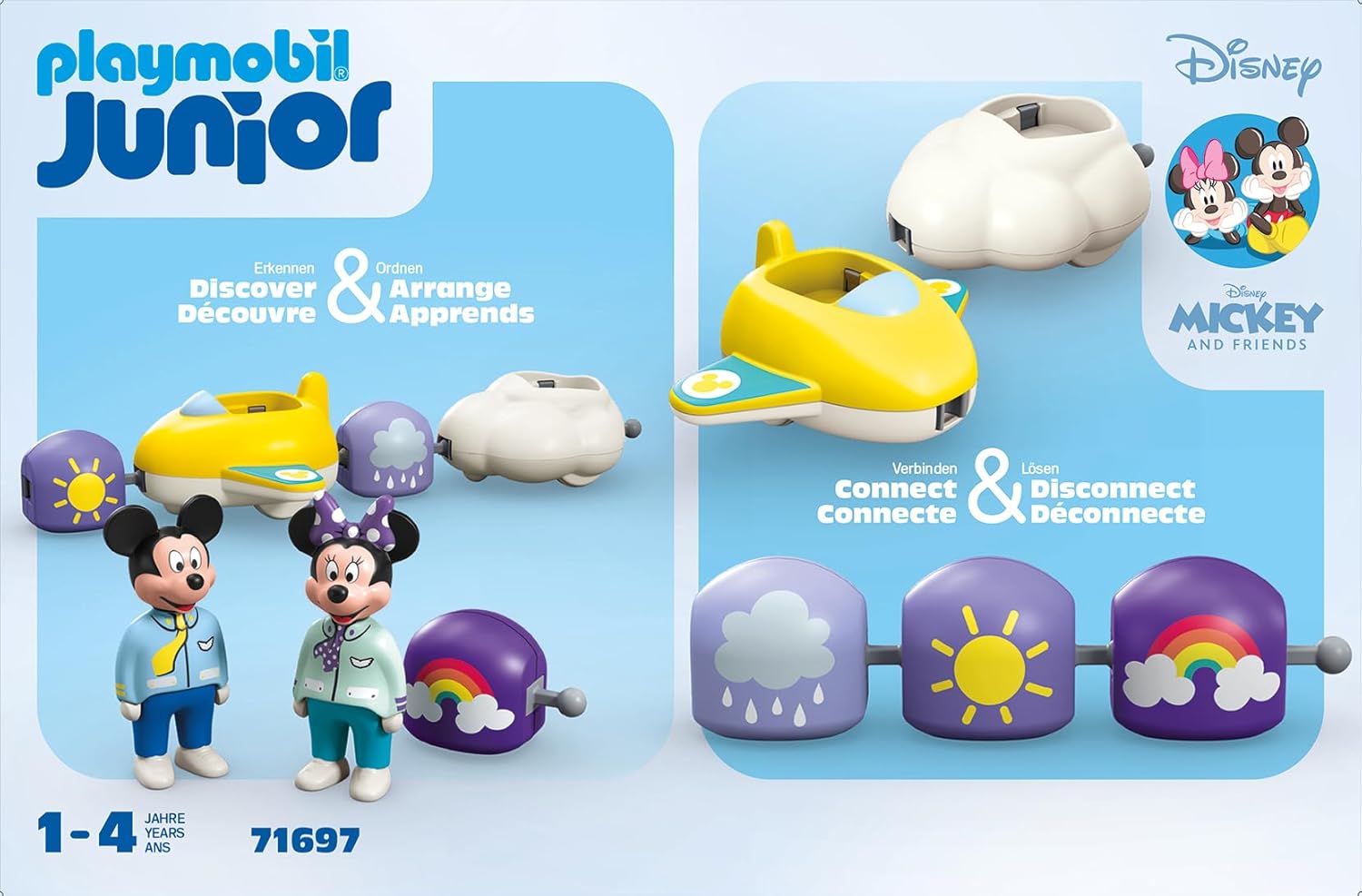 PLAYMOBIL JUNIOR | Disney | Micky Maus & Minnie Maus | Wolkenflug | nachhaltiges Spielzeug für Kinder ab 1 Jahr | 71697 Micky Maus' & Minnie Maus' Wolkenflug