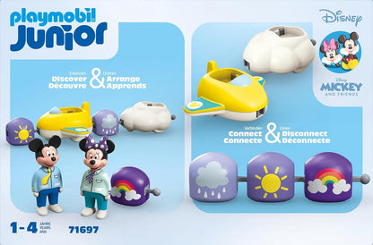 PLAYMOBIL JUNIOR | Disney | Micky Maus & Minnie Maus | Wolkenflug | nachhaltiges Spielzeug für Kinder ab 1 Jahr | 71697 Micky Maus' & Minnie Maus' Wolkenflug
