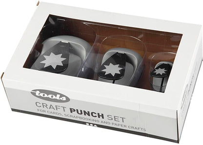 Ponsen set, afm 25+50+75 mm, max 240 gr, grafische ster, 3stuks