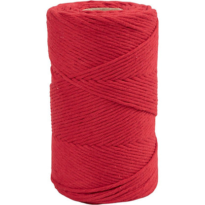 Macramé-Kordel, L: 198 m, D 2 mm, 330 g/ 1 Rolle creotime Rot