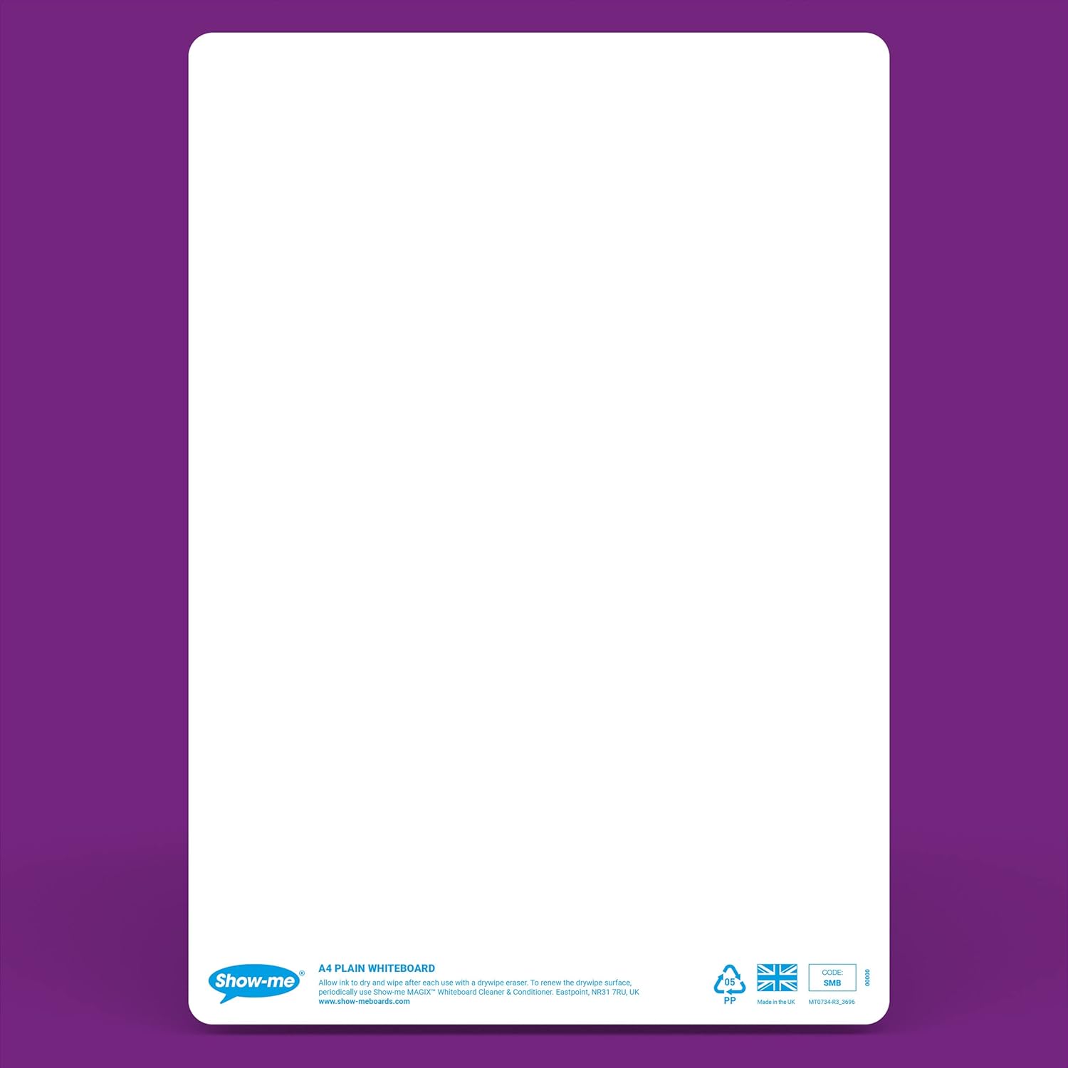Show-me SMB10A Plain Double-Sided Boards – A4 Size for Drywipe and White Board Pens – Ideal for Classrooms, Schools and Education (10 Sets)