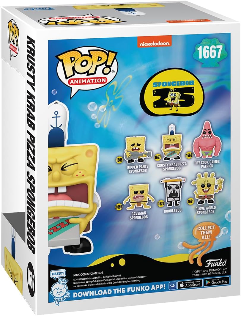 Funko Pop! Plush: Spongebob Squarepants 25th Anniversary - Spongebob with Pizza - Collectable Soft Toy - Birthday Gift Idea - Official Merchandise - Kids and Adults - Ideal for TV Fans